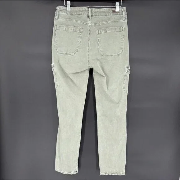 PAIGE Women's Jolie Twill Cargo Pants 29 in Vintage Ivy Green High-Rise Ankle - Picture 2 of 9